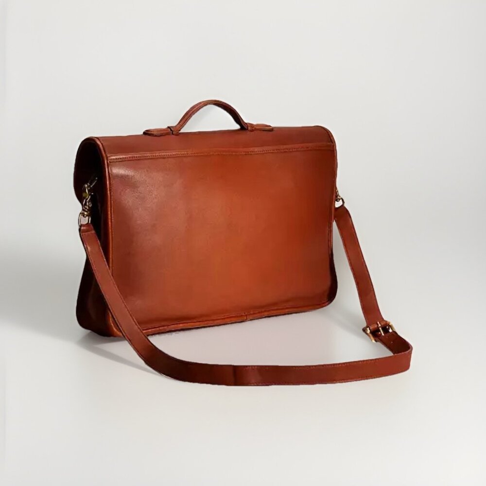 Coach Vtg Lexington British Tan Leather Briefcase Business‎ Case Office C9675 - Picture 2 of 14